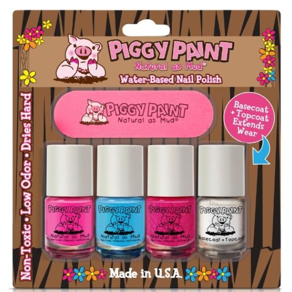 Billede af 4-pak neglelak med neglefil, Piggy Paint
