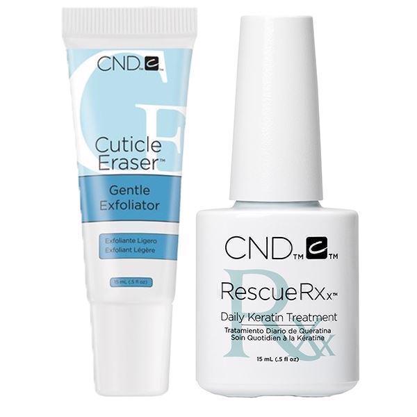 Se CND Rescue RXx Daily Keratin Treatment + Cuticle Eraser 15 ml hos Nicehands.dk